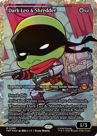 Dark Leo & Shredder (Showcase) (Fracture Foil)  [Foil]  (TMT-299) - [Teenage Mutant Ninja Turtles] - Trinity Hobby