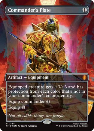 Commander's Plate (Borderless)  [Foil]  (TMC-135) - [Commander: Teenage Mutant Ninja Turtles] - Trinity Hobby