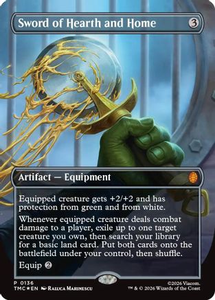Sword of Hearth and Home (Borderless)  [Foil]  (TMC-136) - [Commander: Teenage Mutant Ninja Turtles] - Trinity Hobby