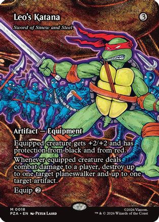 Leo's Katana - Sword of Sinew and Steel (Borderless)  [Foil]  (PZA-018) - [Teenage Mutant Ninja Turtles Eternal-Legal] - Trinity Hobby