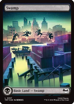 Swamp (0307) (Surge Foil)  [Foil]  (TMT-307) - [Teenage Mutant Ninja Turtles] - Trinity Hobby