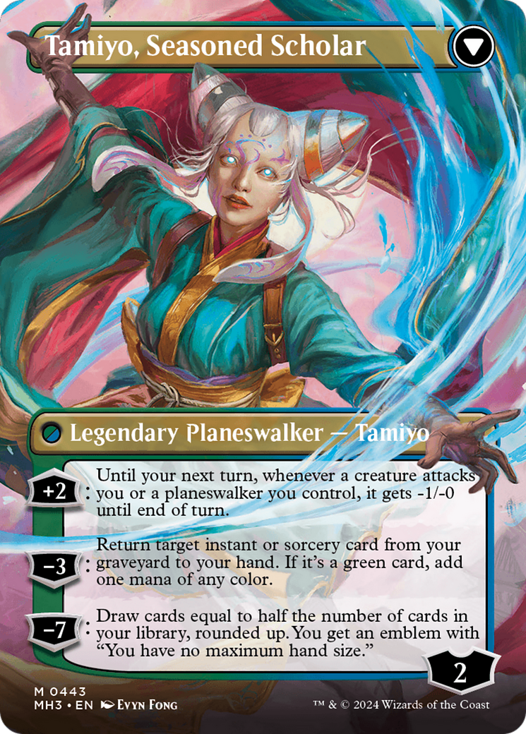 Tamiyo, Inquisitive Student // Tamiyo, Seasoned Scholar (Borderless) [Modern Horizons 3] - Trinity Hobby