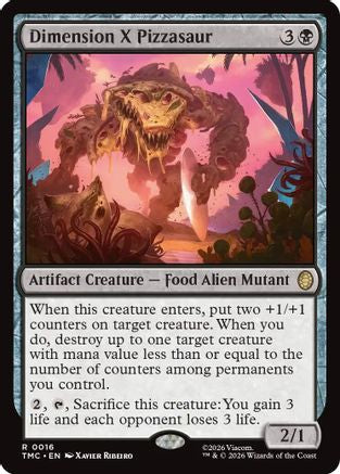 Dimension X Pizzasaur  [Foil]  (TMC-016) - [Commander: Teenage Mutant Ninja Turtles] - Trinity Hobby