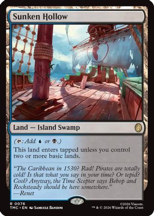 Sunken Hollow  [Foil]  (TMC-076) - [Commander: Teenage Mutant Ninja Turtles] - Trinity Hobby
