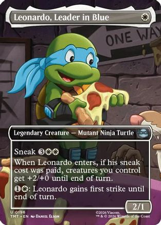 Leonardo, Leader in Blue (Borderless)  [Foil]  (TMT-196) - [Teenage Mutant Ninja Turtles] - Trinity Hobby