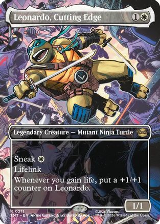 Leonardo, Cutting Edge (Borderless)  [Foil]  (TMT-211) - [Teenage Mutant Ninja Turtles] - Trinity Hobby