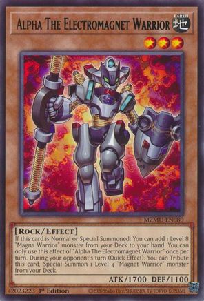 Alpha The Electromagnet Warrior [MZMU-EN080] - Maze of Muertos 1st Edition - Rare - Trinity Hobby