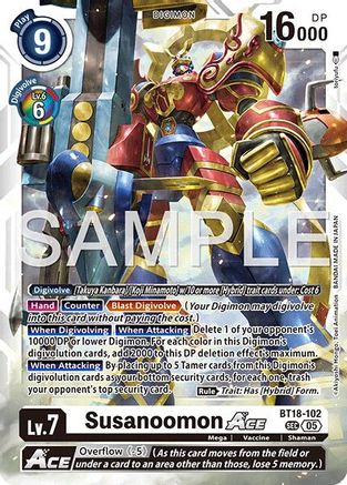 Susanoomon ACE (Reprint) (BT18-102) - [Advanced Booster Digimon Generation] Foil - Trinity Hobby