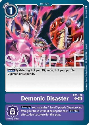 Demonic Disaster (Foil Reprint) (BT5-106) - [Advanced Booster Digimon Generation] Foil - Trinity Hobby