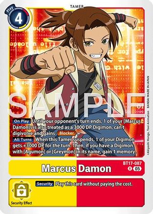 Marcus Damon - BT17-087 (Reprint) (BT17-087) - [Advanced Booster Digimon Generation] Foil - Trinity Hobby