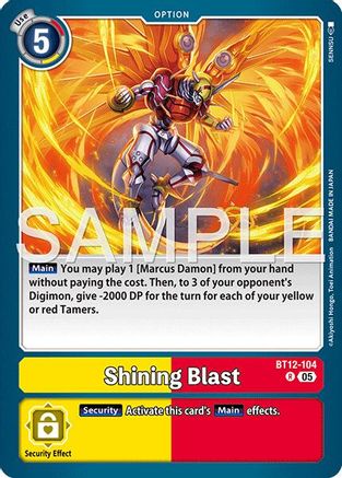 Shining Blast (Reprint) (BT12-104) - [Advanced Booster Digimon Generation] Foil - Trinity Hobby