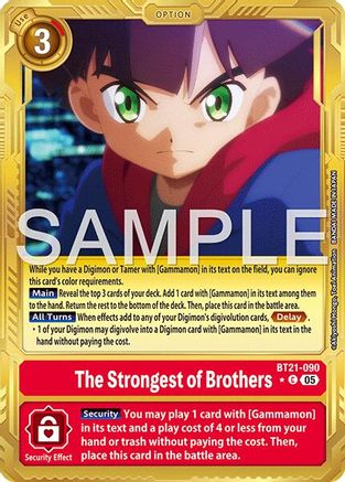 The Strongest of Brothers (Gold Border) (BT21-090) - [Advanced Booster Digimon Generation] Foil - Trinity Hobby