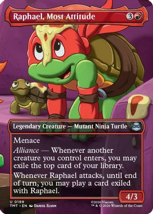 Raphael, Most Attitude (Borderless)  [Foil]  (TMT-199) - [Teenage Mutant Ninja Turtles] - Trinity Hobby