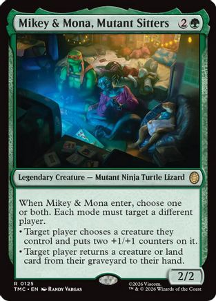 Mikey & Mona, Mutant Sitters  (TMC-125) - [Commander: Teenage Mutant Ninja Turtles] - Trinity Hobby