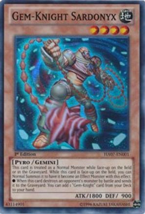 Gem-Knight Sardonyx [HA07-EN001] Super Rare - Trinity Hobby