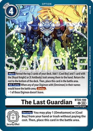 The Last Guardian (Foil Reprint) (BT20-100) - [Advanced Booster Digimon Generation] Foil - Trinity Hobby