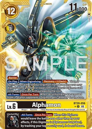 Alphamon (Gold Border) (BT20-056) - [Advanced Booster Digimon Generation] Foil - Trinity Hobby