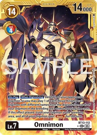 Omnimon (Gold Border) (BT13-112) - [Advanced Booster Digimon Generation] Foil - Trinity Hobby
