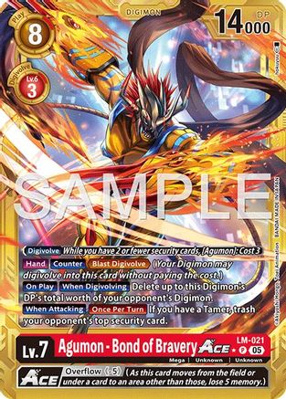 Agumon - Bond of Bravery ACE (Gold Border) (LM-021) - [Advanced Booster Digimon Generation] Foil - Trinity Hobby