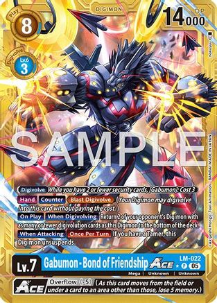Gabumon - Bond of Friendship ACE (Gold Border) (LM-022) - [Advanced Booster Digimon Generation] Foil - Trinity Hobby