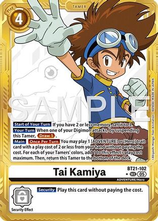 Tai Kamiya (Gold Border) (BT21-102) - [Advanced Booster Digimon Generation] Foil - Trinity Hobby