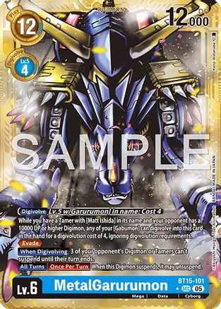 MetalGarurumon (Gold Border) (BT15-101) - [Advanced Booster Digimon Generation] Foil - Trinity Hobby
