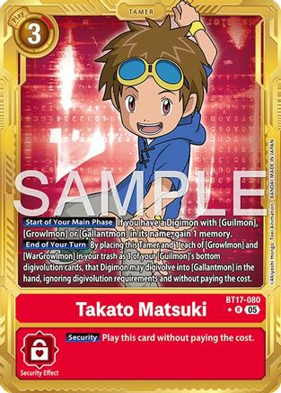 Takato Matsuki (Gold Border) (BT17-080) - [Advanced Booster Digimon Generation] Foil