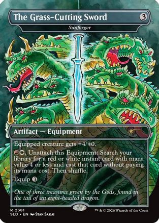 The Grass-Cutting Sword - Sunforger  [Foil]  (SLD-2381) - [Secret Lair Drop Series] - Trinity Hobby