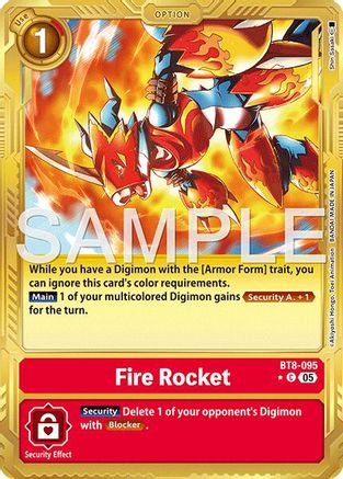 Fire Rocket (Gold Border) (BT8-095) - [Advanced Booster Digimon Generation] Foil - Trinity Hobby