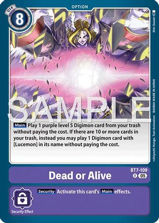 Dead or Alive (Reprint) (BT7-109) - [Advanced Booster Digimon Generation] Foil - Trinity Hobby