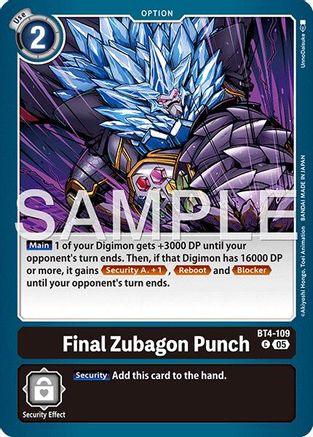 Final Zubagon Punch (Foil Reprint) (BT4-109) - [Advanced Booster Digimon Generation] Foil
