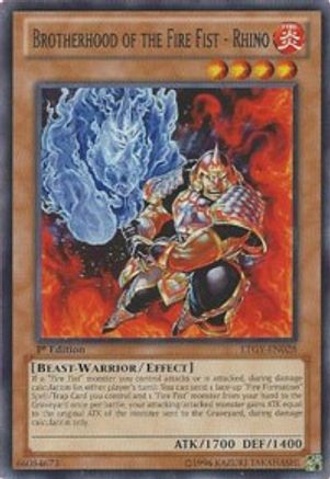 Brotherhood of the Fire Fist - Rhino [LTGY-EN028] Rare - Trinity Hobby