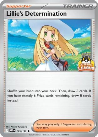 Lillie's Determination (Ultra Ball League) - (119) Holofoil [League & Championship Cards] - Trinity Hobby