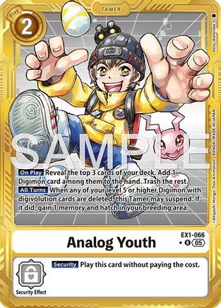 Analog Youth (Gold Border) (EX1-066) - [Advanced Booster Digimon Generation] Foil - Trinity Hobby