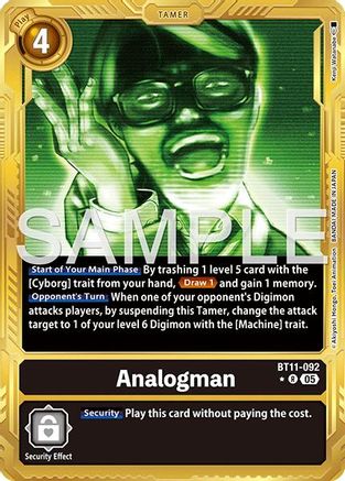 Analogman (Gold Border) (BT11-092) - [Advanced Booster Digimon Generation] Foil - Trinity Hobby