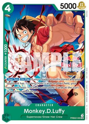 Monkey.D.Luffy (Red Bull Double Don!!) (PRB02-005) - [One Piece Promotion Cards]