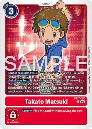Takato Matsuki - BT17-080 (Reprint) (BT17-080) - [Advanced Booster Digimon Generation] Foil - Trinity Hobby