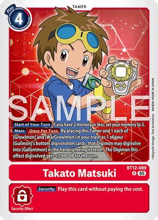 Takato Matsuki - BT12-089 (Reprint) (BT12-089) - [Advanced Booster Digimon Generation] Foil