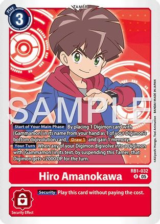 Hiro Amanokawa - RB1-032 (Reprint) (RB1-032) - [Advanced Booster Digimon Generation] Foil - Trinity Hobby