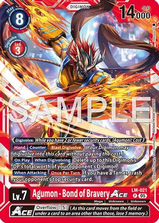 Agumon - Bond of Bravery ACE (Reprint) (LM-021) - [Advanced Booster Digimon Generation] Foil - Trinity Hobby