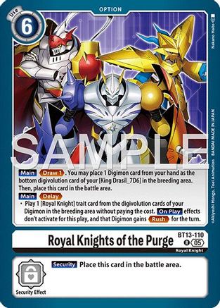 Royal Knights of the Purge (Reprint) (BT13-110) - [Advanced Booster Digimon Generation] Foil - Trinity Hobby