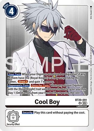 Cool Boy (Reprint) (BT20-091) - [Advanced Booster Digimon Generation] Foil - Trinity Hobby