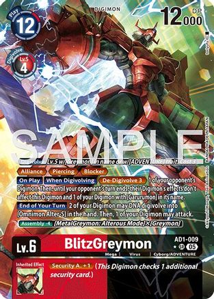 BlitzGreymon (Alternate Art) (AD1-009) - [Advanced Booster Digimon Generation] Foil - Trinity Hobby