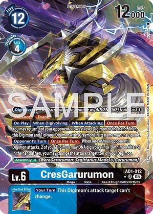 CresGarurumon (Alternate Art) (AD1-012) - [Advanced Booster Digimon Generation] Foil - Trinity Hobby