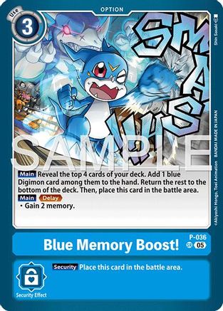 Blue Memory Boost! (Reprint) (P-036) - [Advanced Booster Digimon Generation] Foil - Trinity Hobby