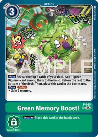 Green Memory Boost! (Reprint) (P-038) - [Advanced Booster Digimon Generation] Foil - Trinity Hobby