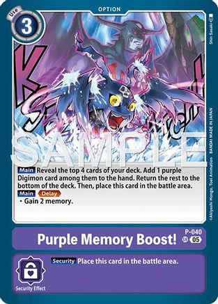 Purple Memory Boost! (Reprint) (P-040) - [Advanced Booster Digimon Generation] Foil - Trinity Hobby