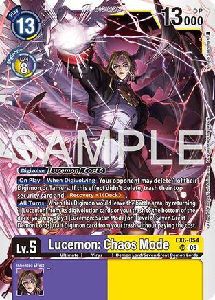 Lucemon: Chaos Mode (Reprint) (EX6-054) - [Advanced Booster Digimon Generation] Foil