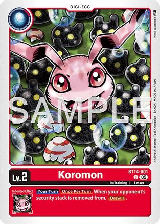 Koromon - BT14-001 (Reprint) (BT14-001) - [Advanced Booster Digimon Generation] Foil - Trinity Hobby