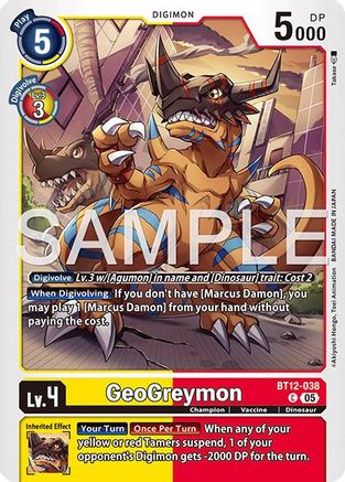 GeoGreymon - BT12-038 (Reprint) (BT12-038) - [Advanced Booster Digimon Generation] Foil - Trinity Hobby